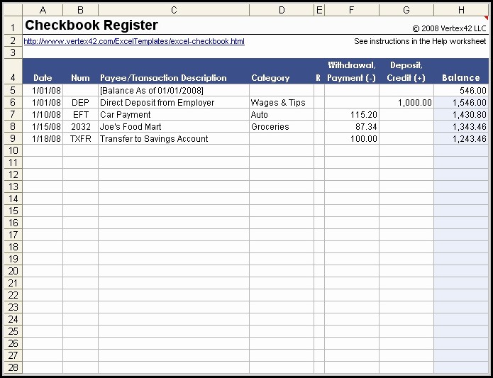 Checkbook Register Template Google Sheets Checkbook Register Template Google Sheets