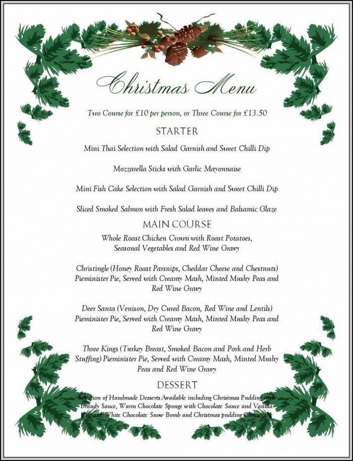 Christmas Menu Design Templates Free Christmas Menu Design Templates Free
