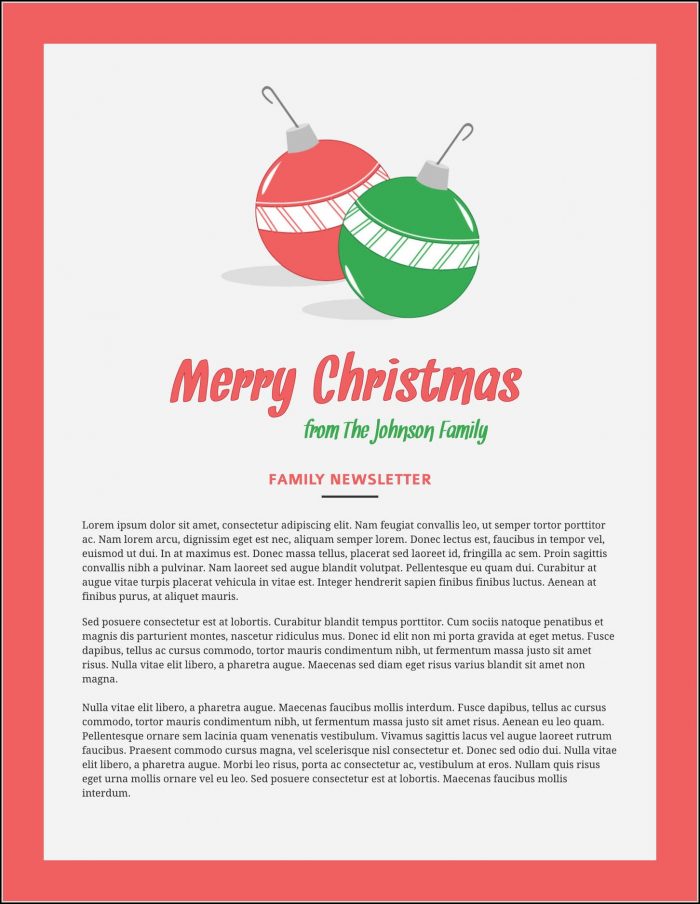 Christmas Newsletter Template Christmas Newsletter Template