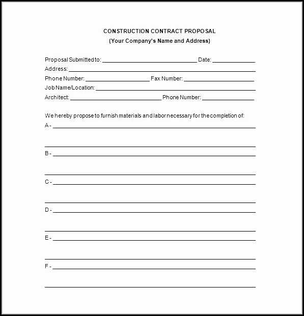 Construction Bid Template Pdf Construction Bid Template Pdf