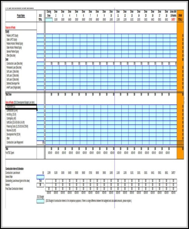 Construction Draw Schedule Template Excel Construction Draw Schedule Template Excel