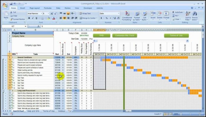 Construction Schedule Using Excel Template Construction Schedule Using Excel Template