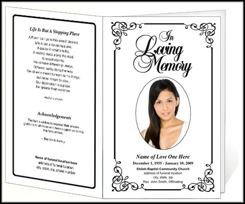 Cremation Memorial Service Program Template Cremation Memorial Service Program Template