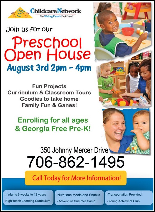 Daycare Open House Flyer Template Daycare Open House Flyer Template