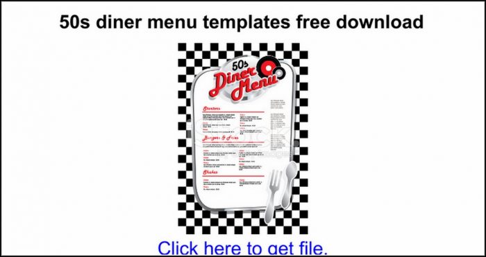 Diner Menu Templates Free Download Diner Menu Templates Free Download