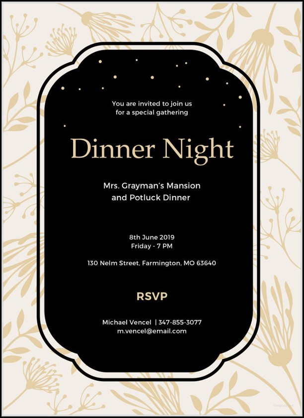 Dinner Invitation Template Ppt Dinner Invitation Template Ppt