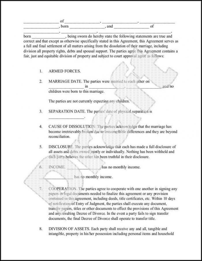 Divorce Settlement Agreement Template Texas Divorce Settlement Agreement Template Texas