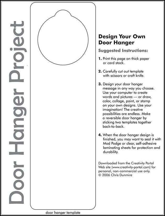 Door Hanger Template For Word Door Hanger Template For Word