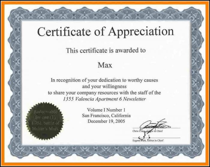 Downloadable Certificate Of Appreciation Templates Downloadable Certificate Of Appreciation Templates