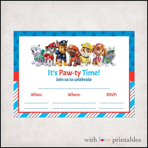 Downloadable Paw Patrol Invitation Template Downloadable Paw Patrol Invitation Template