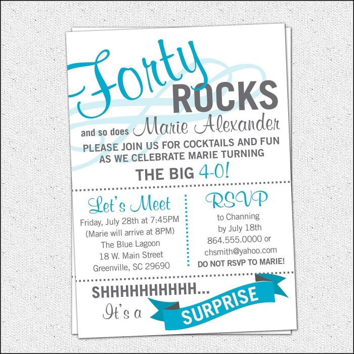 Editable Free 40th Birthday Invitations Templates Editable Free 40th Birthday Invitations Templates