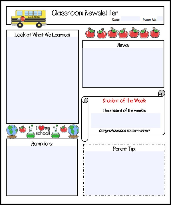 Editable School Newsletter Templates Free Editable School Newsletter Templates Free