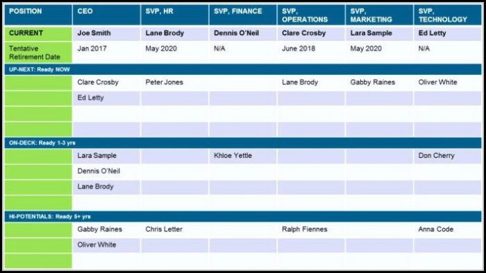 Employee Succession Plan Template Employee Succession Plan Template