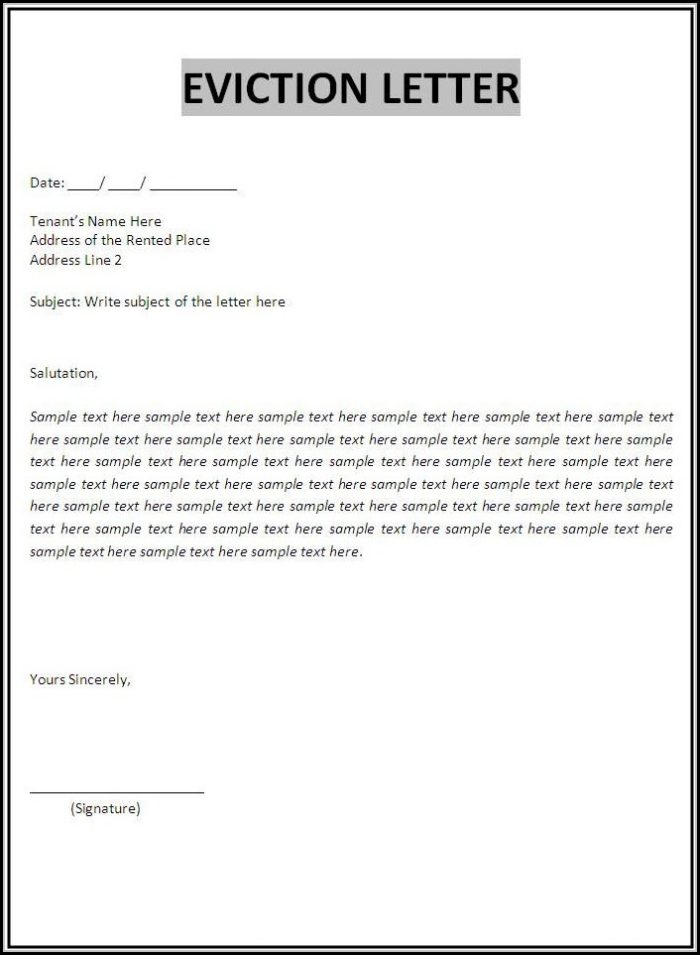 Eviction Letter Template Free Eviction Letter Template Free