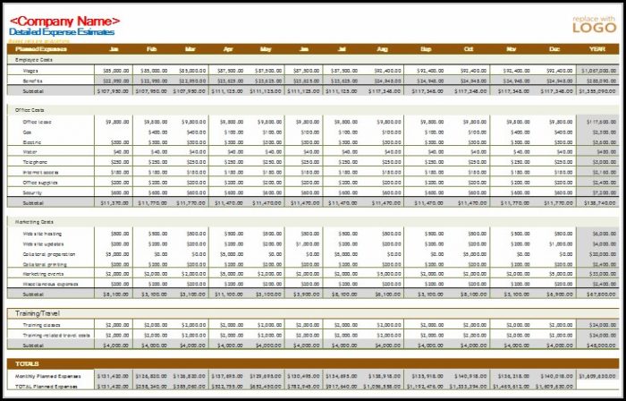 Excel Business Monthly Budget Template Excel Business Monthly Budget Template