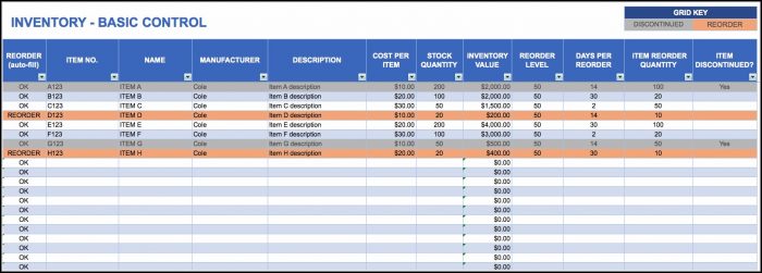 Excel Inventory Template With Formulas Free Download Excel Inventory Template With Formulas Free Download
