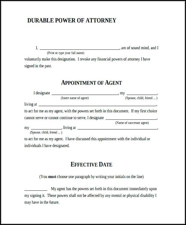 Free Blank Printable Medical Power Of Attorney Forms Free Blank Printable Medical Power Of Attorney Forms
