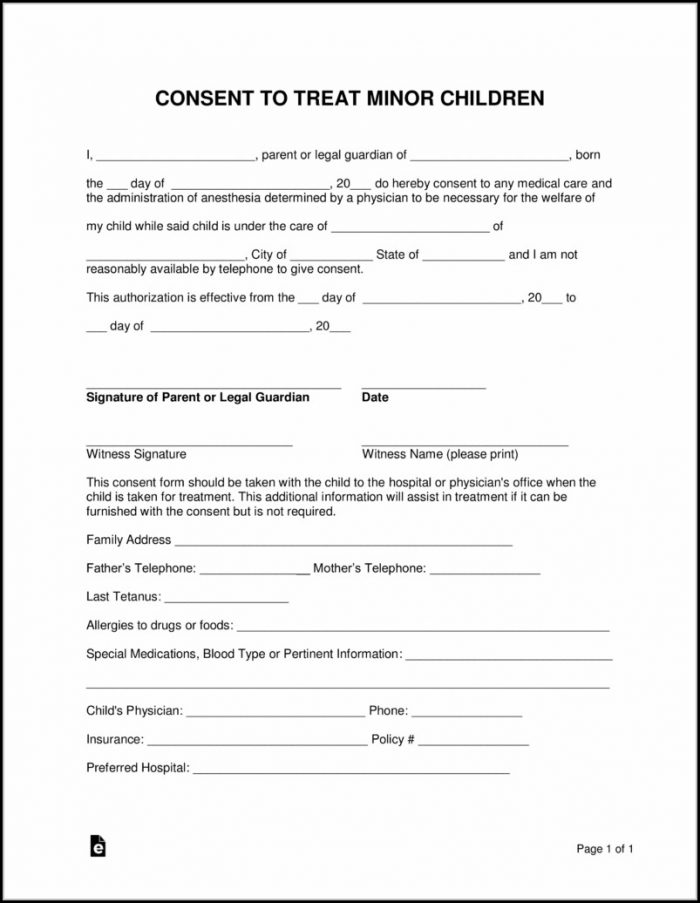 Free Child Medical Consent Form Pdf Free Child Medical Consent Form Pdf