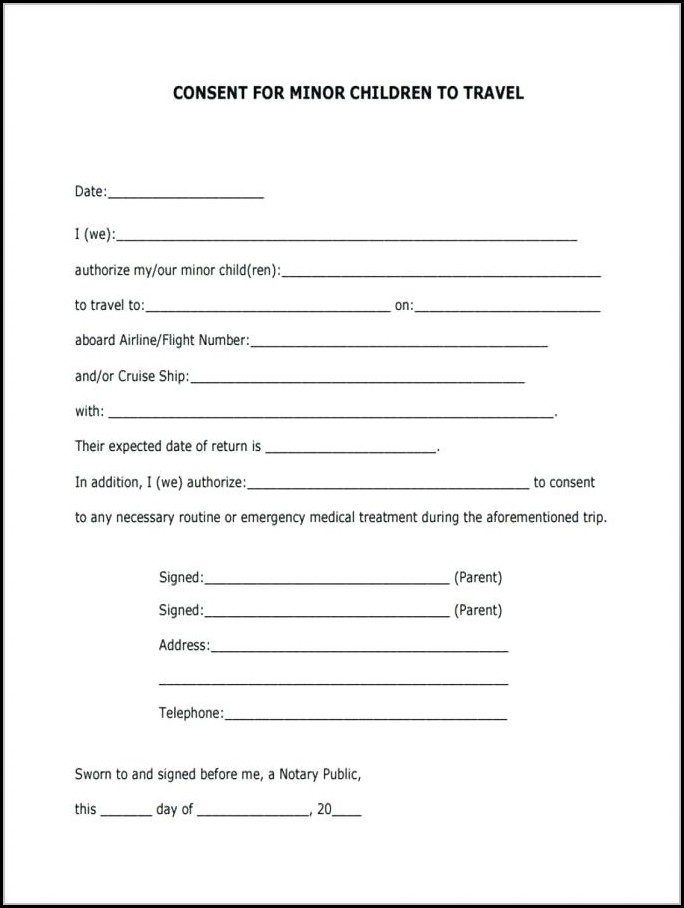 Free Child Travel Consent Form Template Uk Free Child Travel Consent Form Template Uk