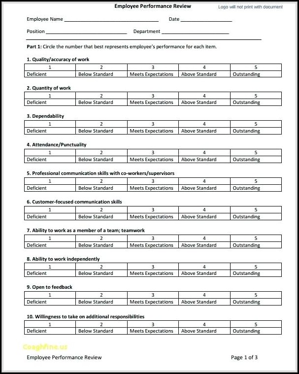 Free Employee Evaluation Form Template Word Free Employee Evaluation Form Template Word