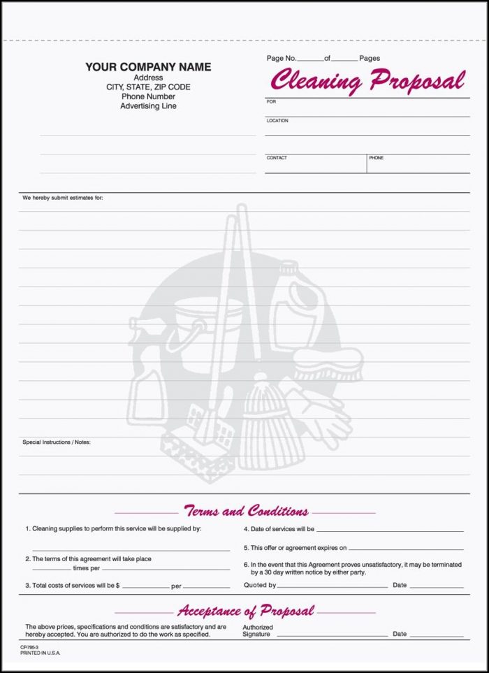 Free Printable Cleaning Business Forms Free Printable Cleaning Business Forms