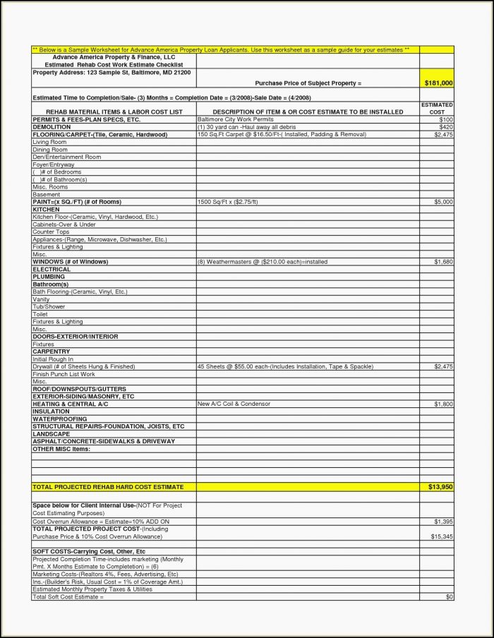 Free Printable Contractor Bid Forms Free Printable Contractor Bid Forms