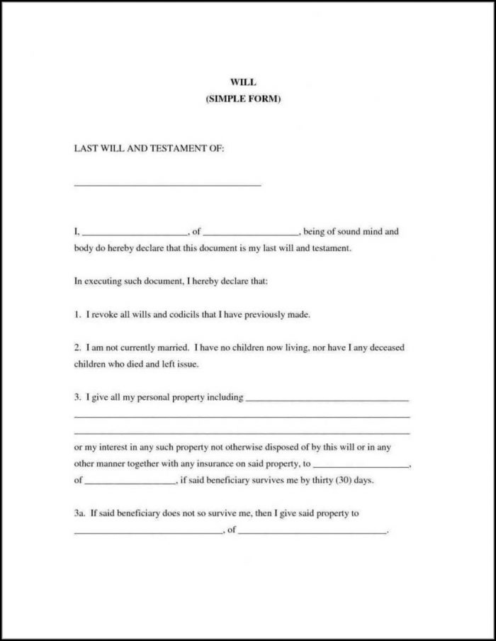 Free Printable Last Will And Testament Blank Forms Texas Free Printable Last Will And Testament Blank Forms Texas