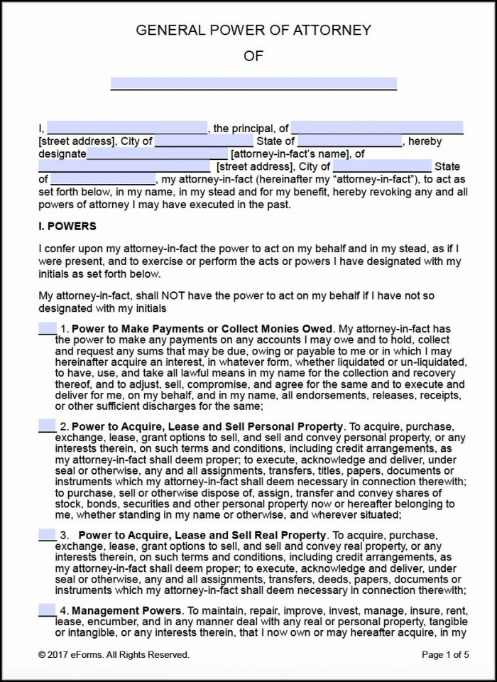 Free Printable Power Of Attorney Forms For Michigan Free Printable Power Of Attorney Forms For Michigan
