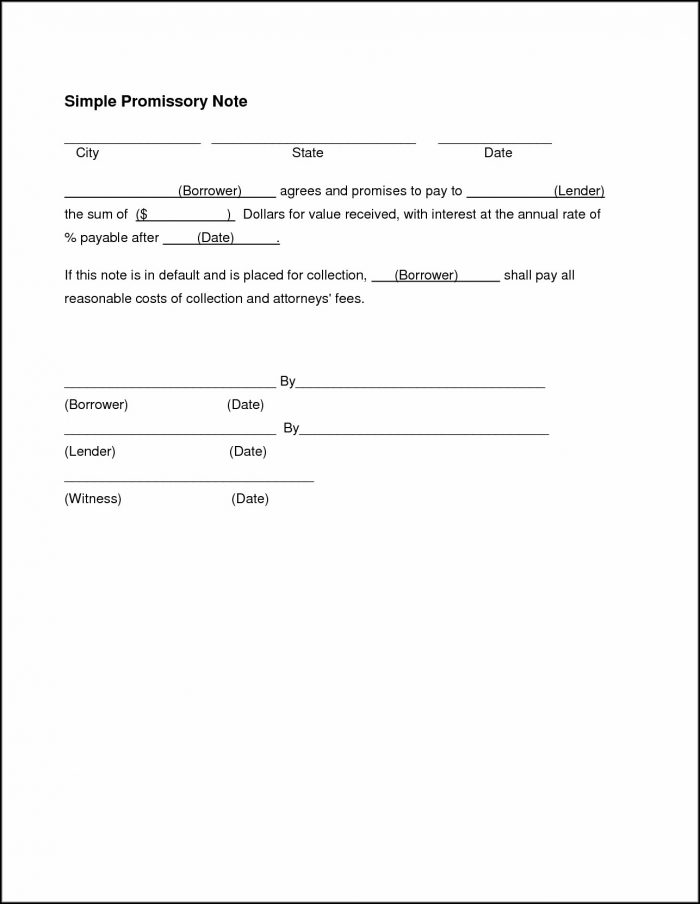 Free Simple Promissory Note Template Free Simple Promissory Note Template