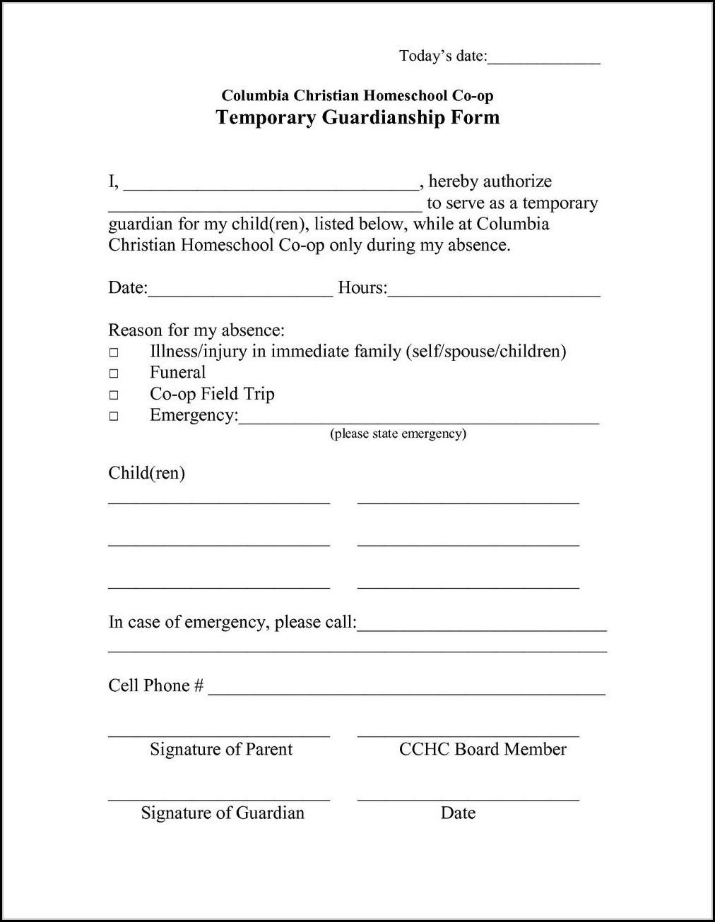 Free Printable Guardianship Forms Indiana