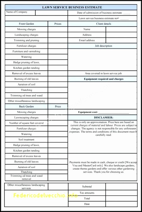 Free Tree Service Estimate Forms Free Tree Service Estimate Forms
