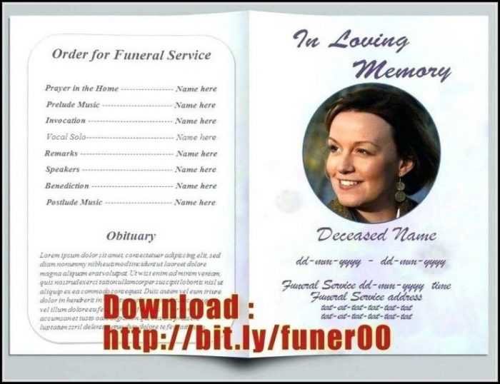 Funeral Bulletin Template Free Funeral Bulletin Template Free