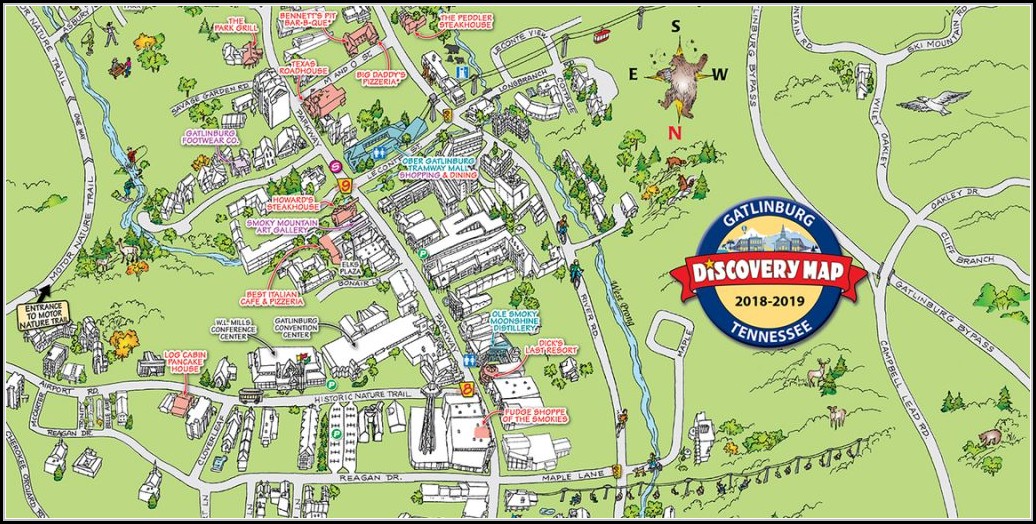 Printable Map Of Gatlinburg Tn Printable Templates