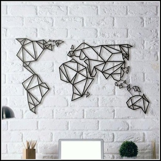 Geometric World Map Wall Art Geometric World Map Wall Art