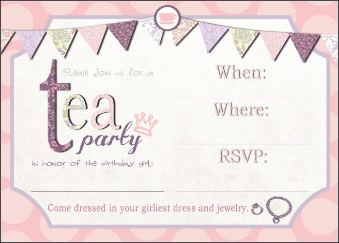 Girls Party Invitation Template Girls Party Invitation Template