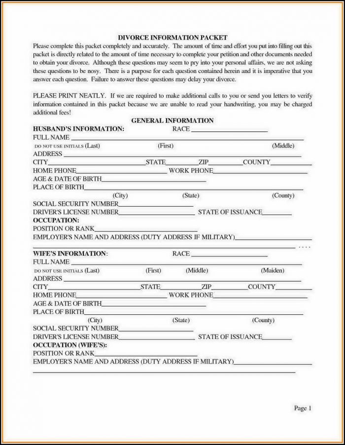 Harris County Divorce Forms Harris County Divorce Forms