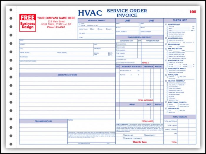Hvac Service Invoice Template Hvac Service Invoice Template
