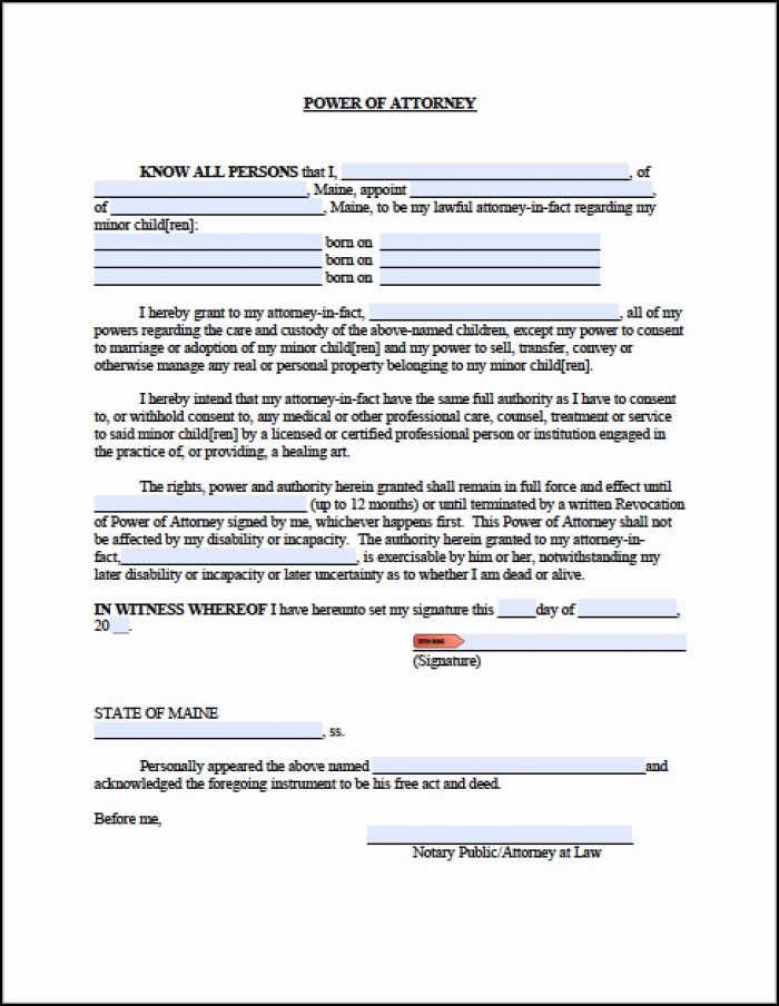 Idaho Power Of Attorney Form For Minor Child Idaho Power Of Attorney Form For Minor Child