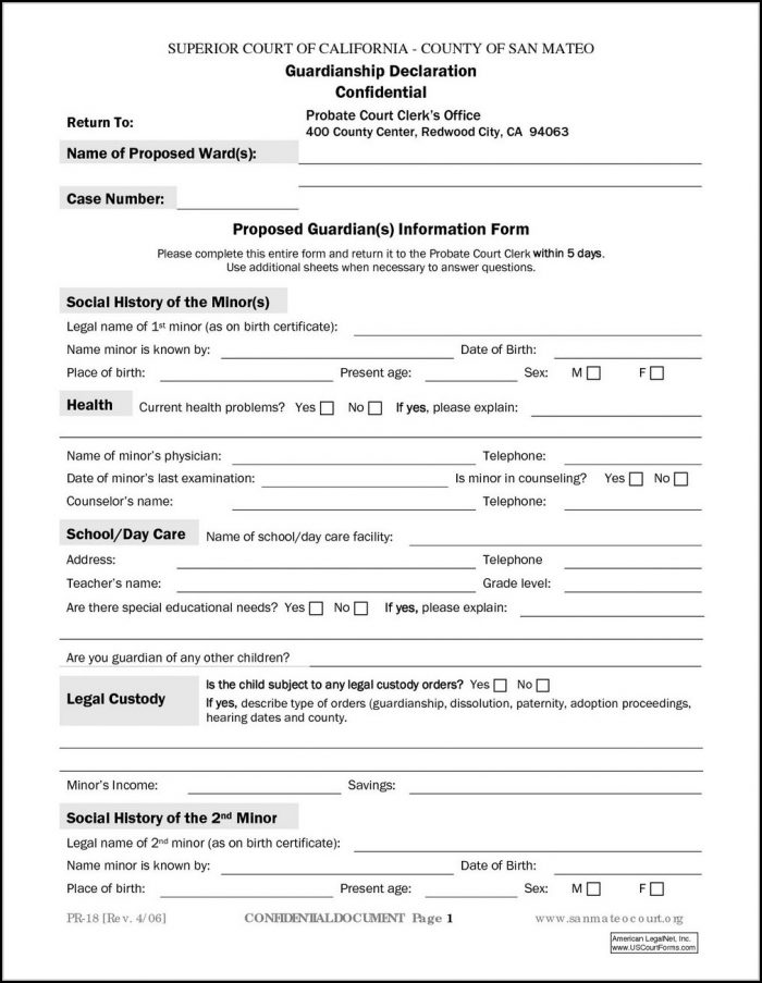 Temporary Guardianship Forms Indiana Form Resume Examples RE349qe86x