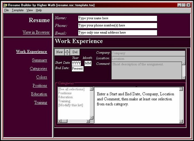 Interactive Resume Builder Interactive Resume Builder