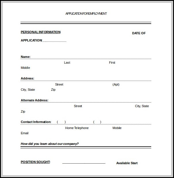 Job Application Form Template Uk Free Job Application Form Template Uk Free