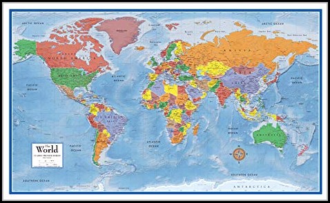 Laminated World Map Poster Laminated World Map Poster