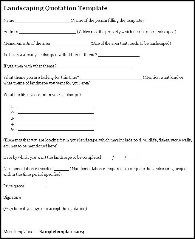 Landscaping Contract Template Free Landscaping Contract Template Free