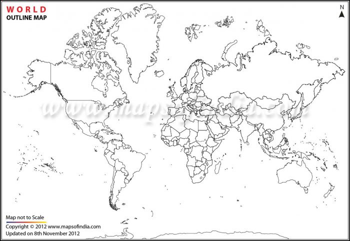Large Printable World Map Outline Large Printable World Map Outline