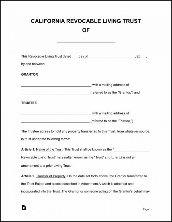 Living Trust Forms California Pdf Living Trust Forms California Pdf
