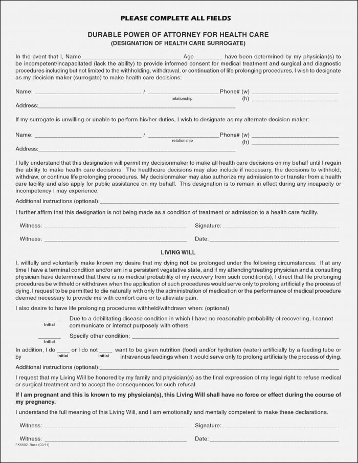 Living Will And Power Of Attorney Free Forms Living Will And Power Of Attorney Free Forms