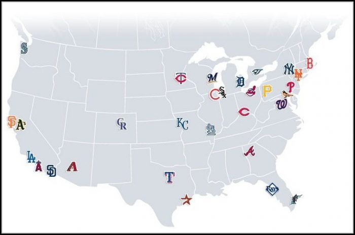 Map Of All Major League Baseball Stadiums Map Of All Major League Baseball Stadiums