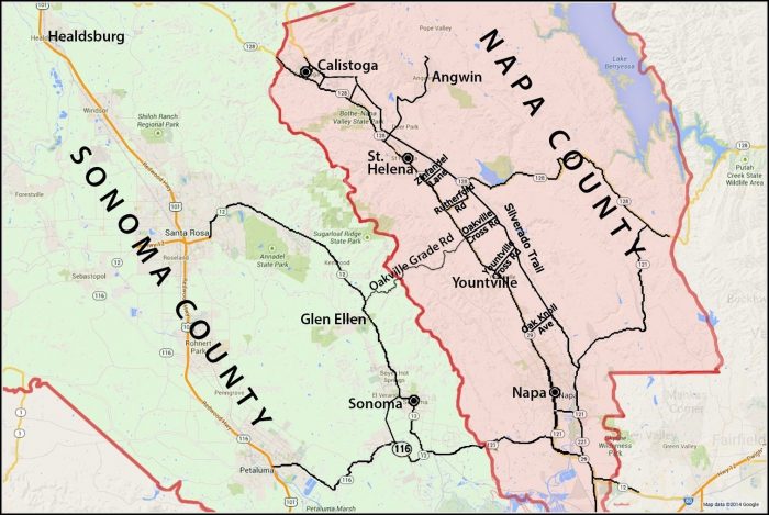 Map Of Napa Valley And Sonoma Map Of Napa Valley And Sonoma