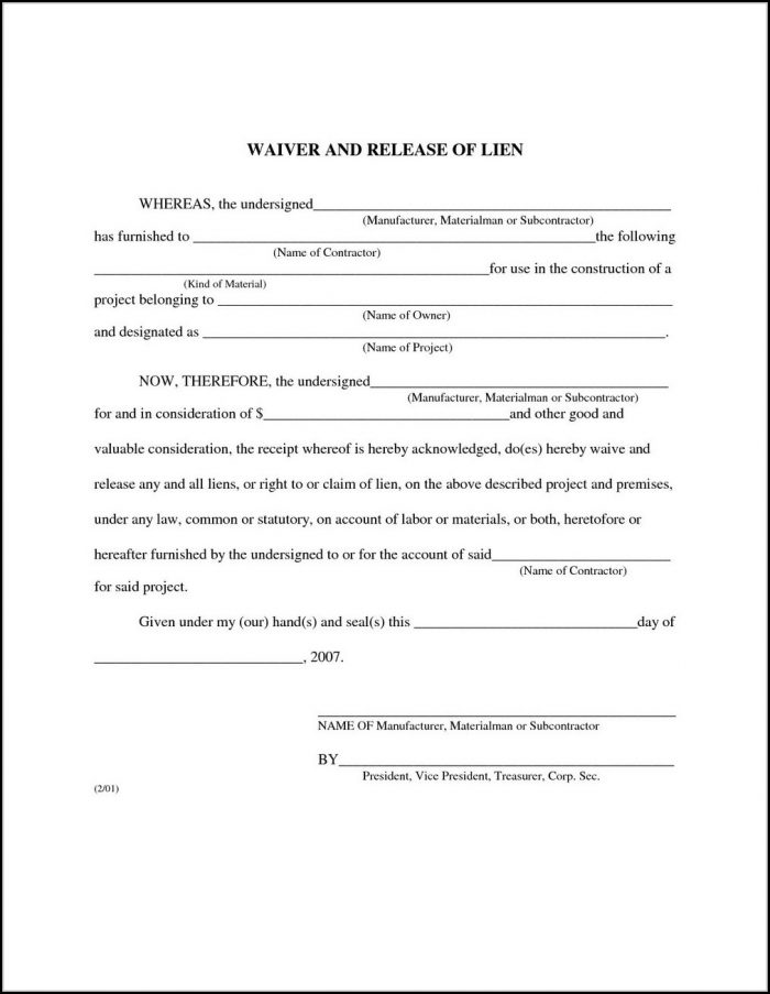 Mechanic Lien Form California Mechanic Lien Form California