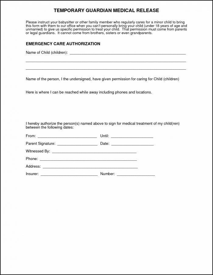 Medical Authorization Form For Grandparents Medical Authorization Form For Grandparents